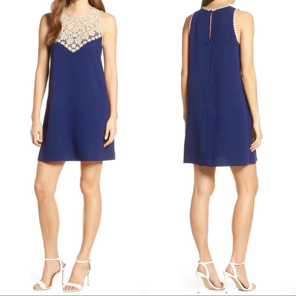Lilly Pulitzer Navy and Gold Nala Soft Shift Dress